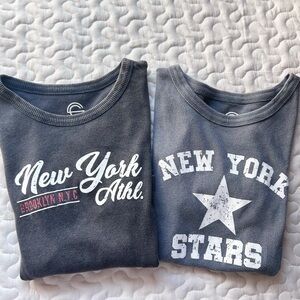 Social Culture Baby Tee Bundle of Two Size Large New York Graphic
